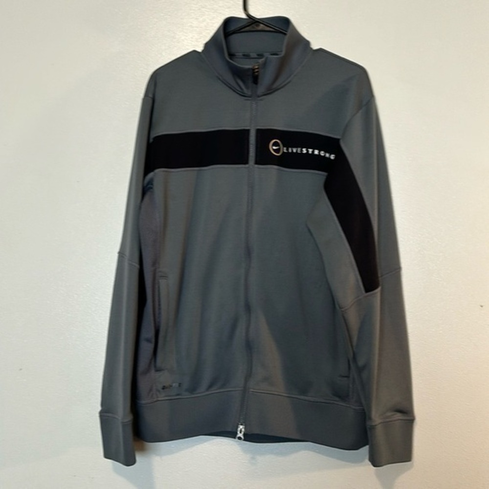 Nike Live strong blk grey full gip up dri fit breathable running jacket S